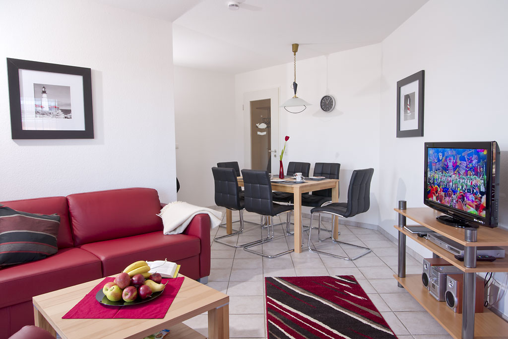 Wohnzimmer Ferienwohnung Völker Grömitz
